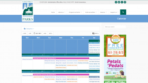 Screenshot of CP's events page