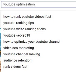 YouTube related searches