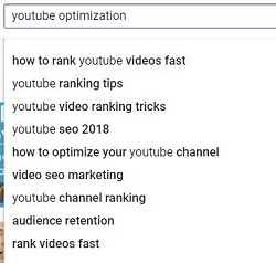 YouTube related searches