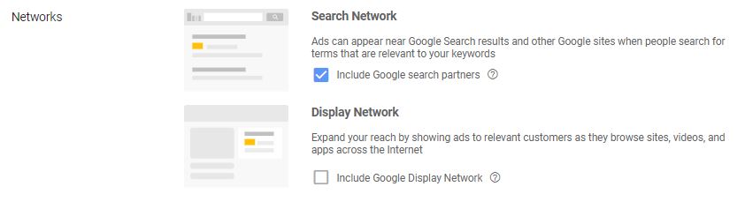 Google Ads Network Targeting Settings