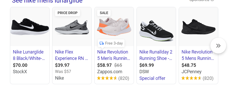 Google Shopping Ads Carousel