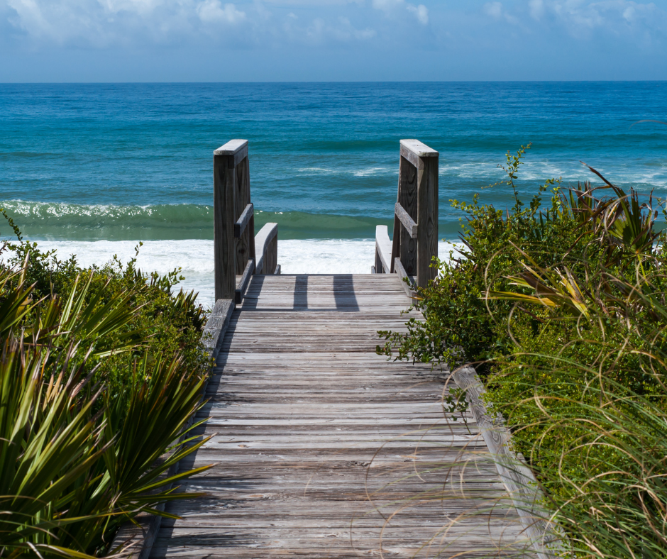 Accessibility Beach with walkway leading to it