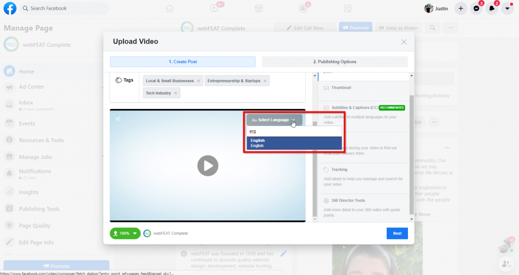 Facebook Video Captions 4