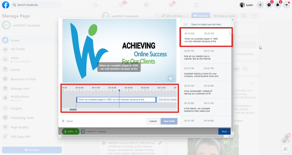 Facebook Video Captions 8