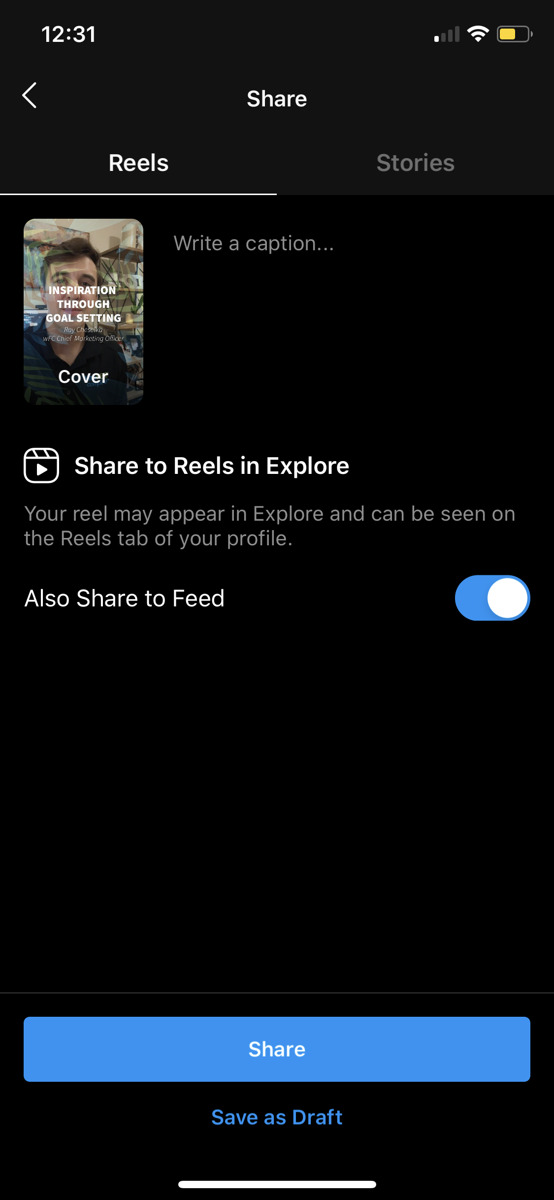How to update your cover photo in instagram reels