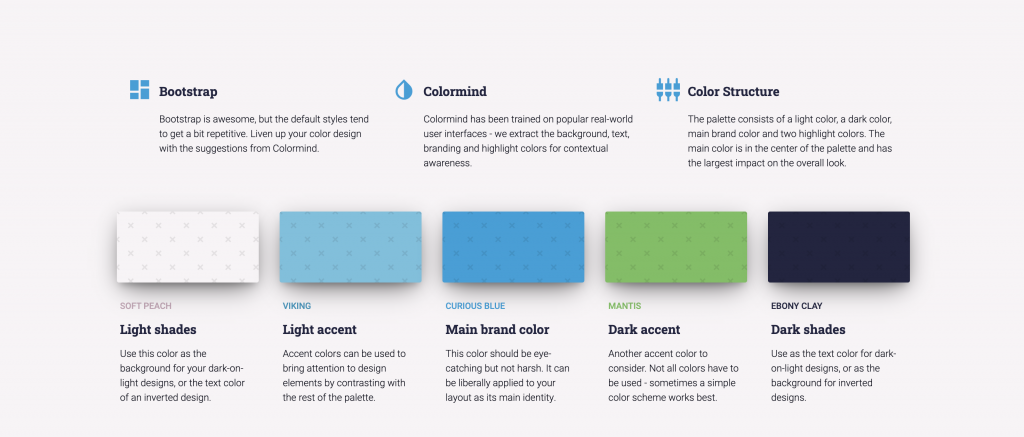 Color mind website color palette generator
