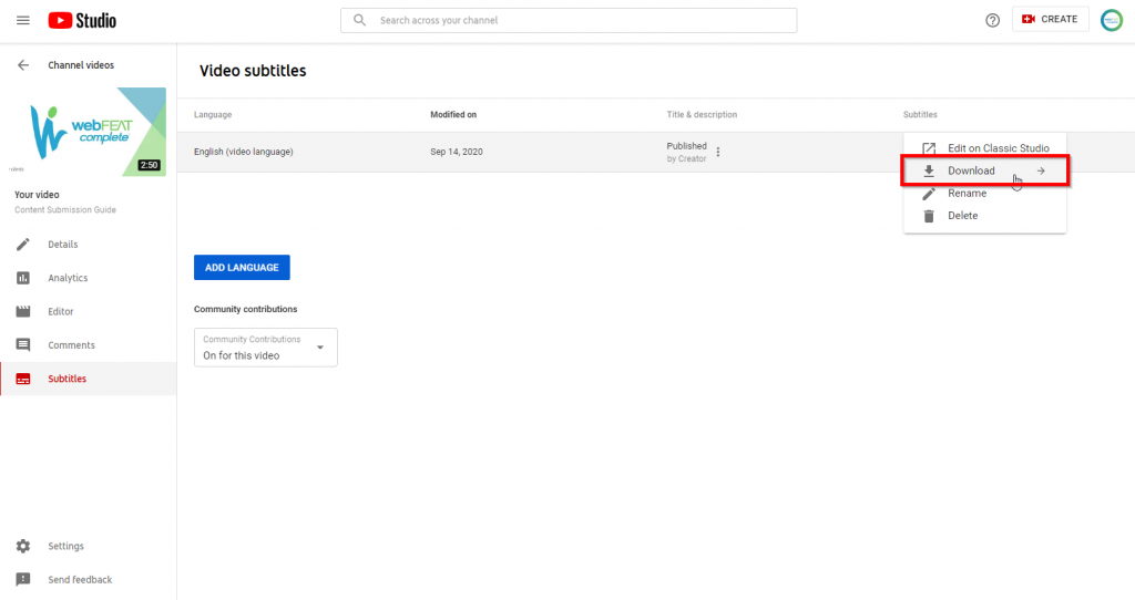 YouTube ADA 8
