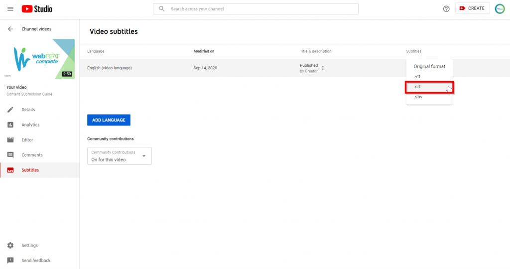 YouTube ADA 9