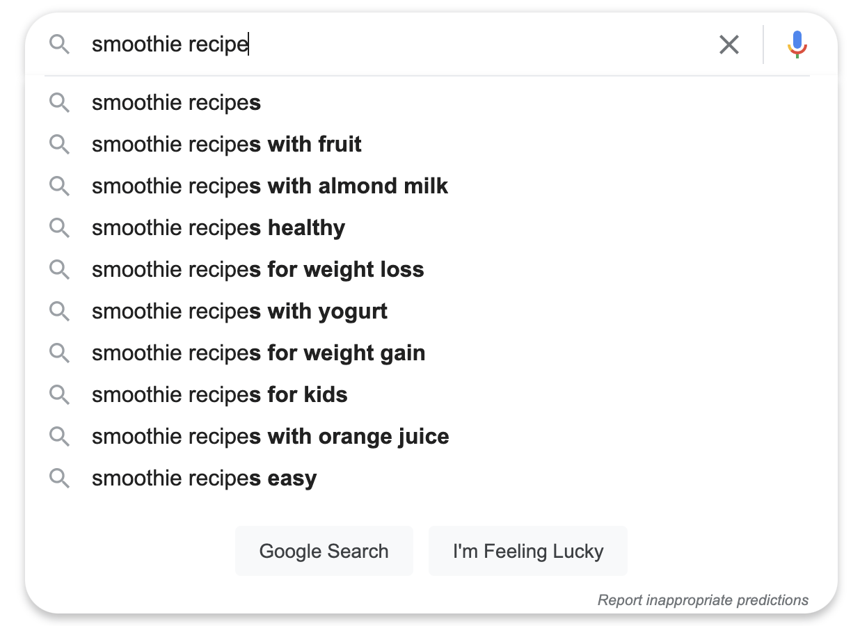 Google Autocomplete tool