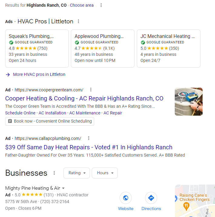 Search Result Ads Everywhere Example