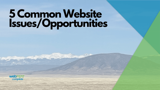 5 Common Website Issues/Opportunities