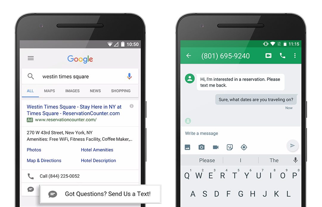 google message extensions